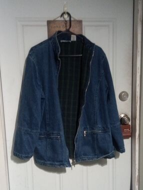 Women's Large North Style Fleece Lined Denim Jacket